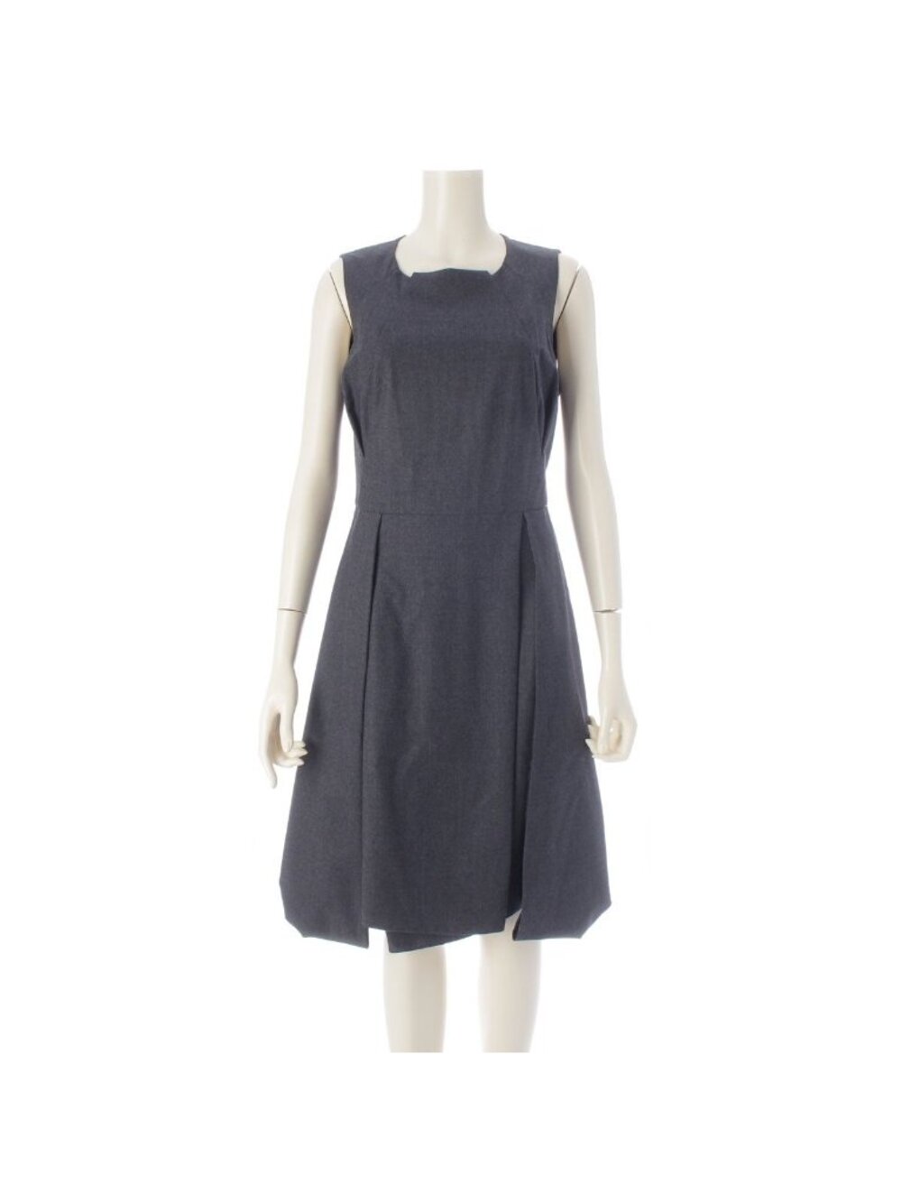 Celine Wool Sleeveless Vintage Dress 2 Gray 36